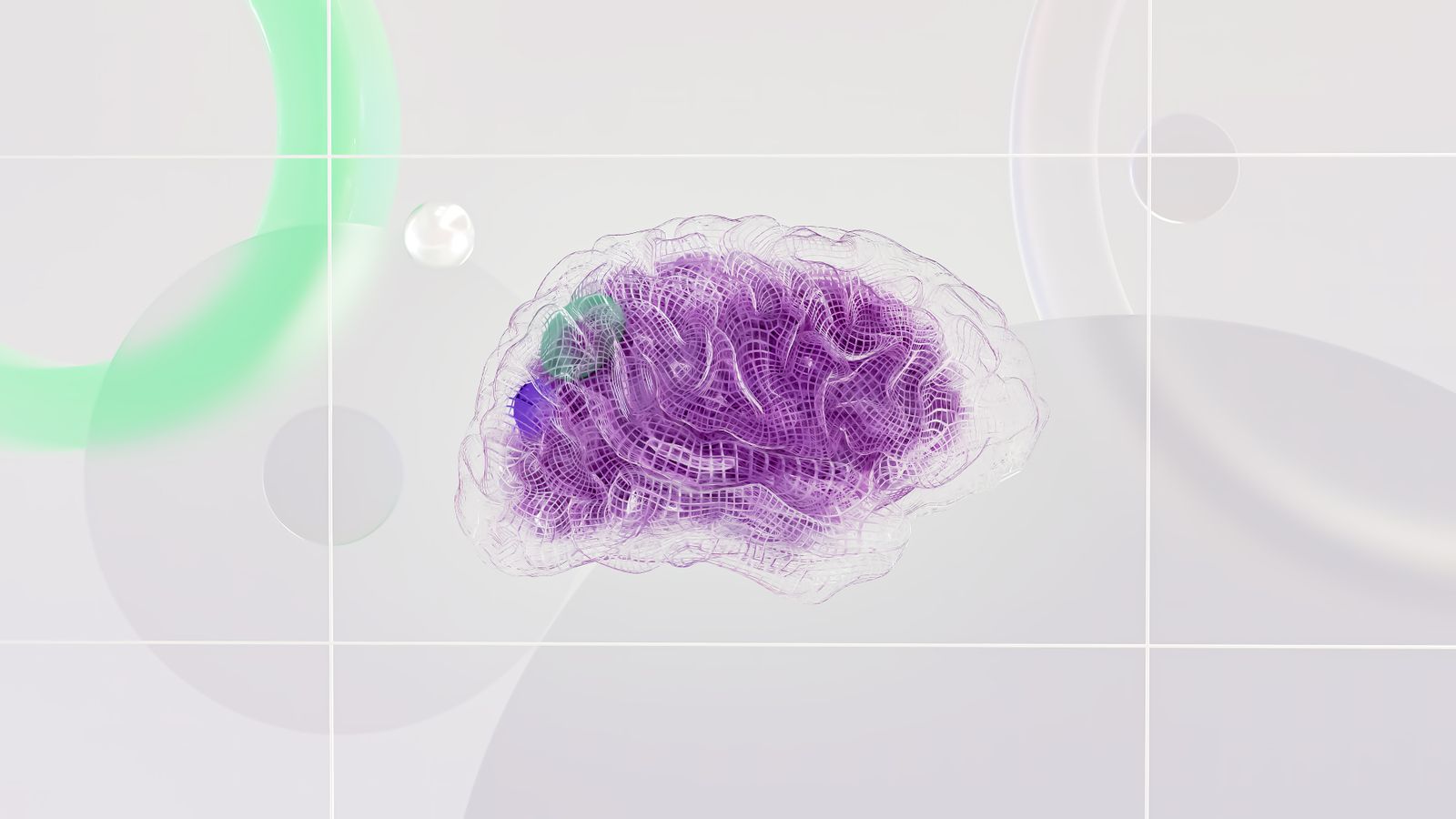 Cerveau numérique violet en 3D symbolisant l'intelligence artificielle générative